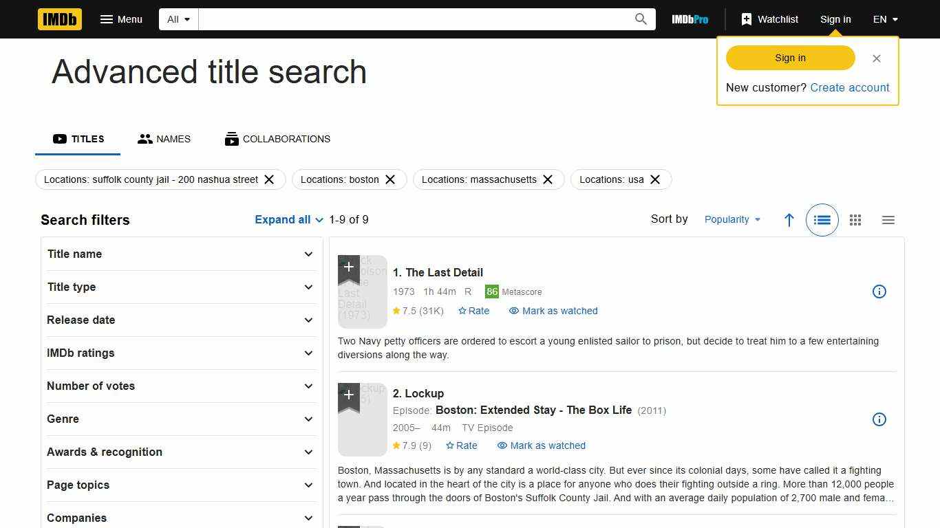 Filming location matching "suffolk county jail - 200 nashua street, boston, massachusetts, usa" (Sorted by Popularity Ascending)